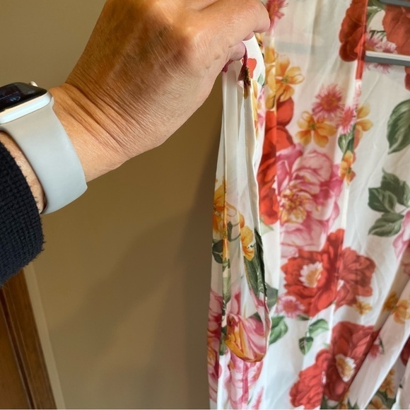 Umgee Red Floral Sheer Kimono M/L - Picture 5 of 7